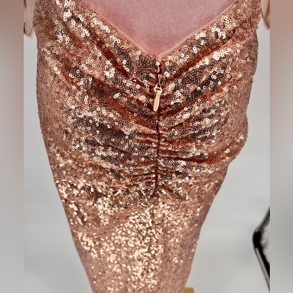 NWT Aqua Sequined Halter Evening Dress - Picture 13 of 14